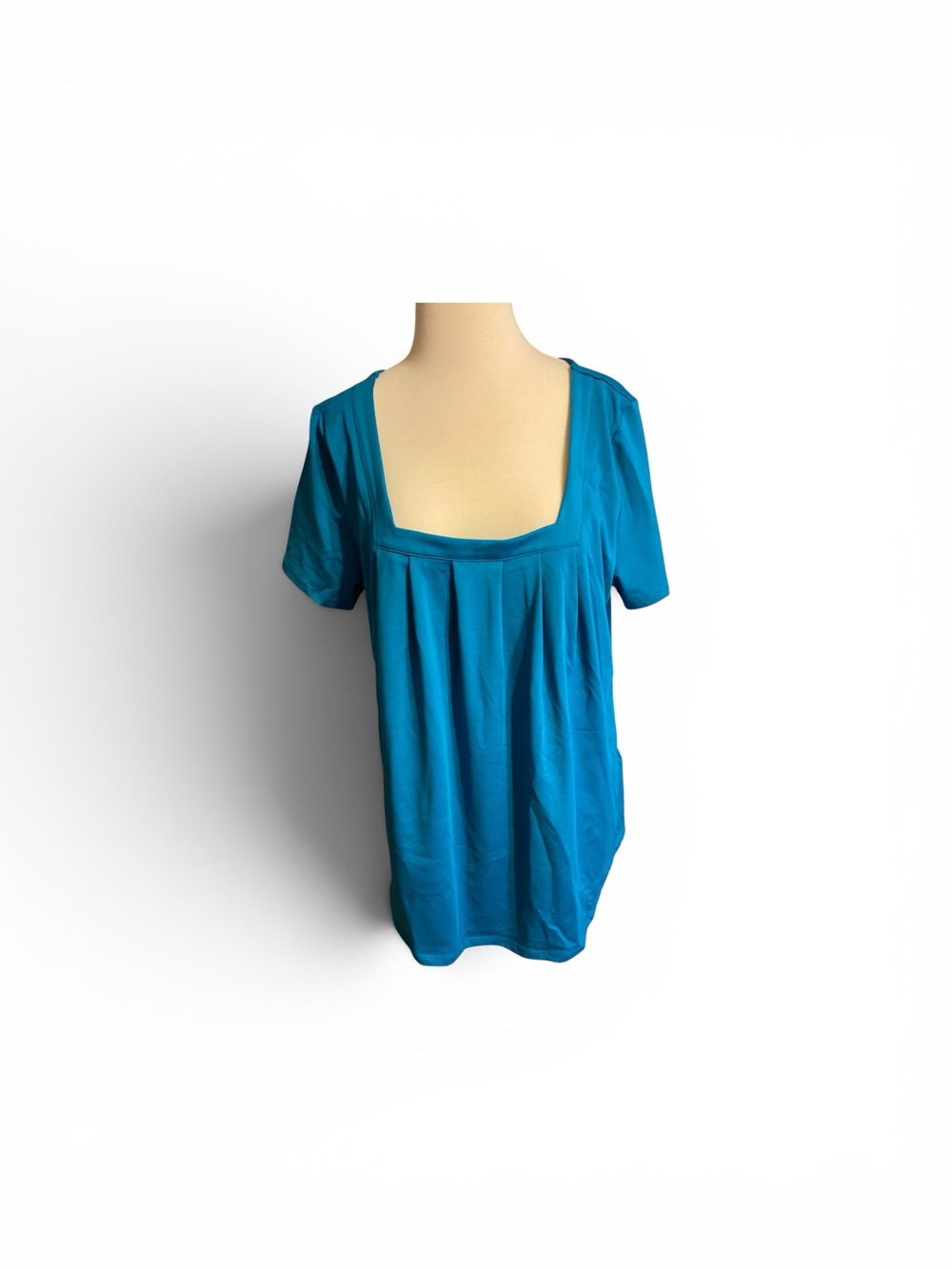 HALARA Teal Square Neck Short Sleeve Top large
